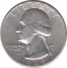 Монета. США. 25 центов 1949 год. ав.