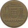 Монета. ФРГ. Саар. 10 франков 1954 год. ав.