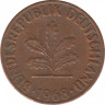 Монета. ФРГ. 1 пфенниг 1968 год. Монетный двор - Карлсруэ (G). ав.