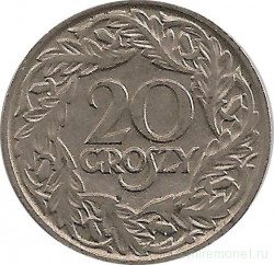 Монета. Польша. 20 грошей 1923 год.