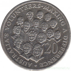 Монета. Австралия. 20 центов 2003 год. Австралийские волонтёры.