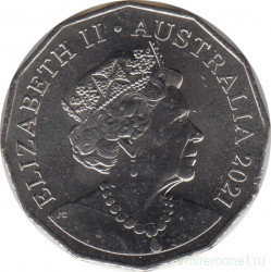 Монета. Австралия. 50 центов 2021 год.