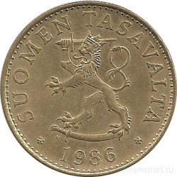 Монета. Финляндия. 50 пенни 1986 год.
