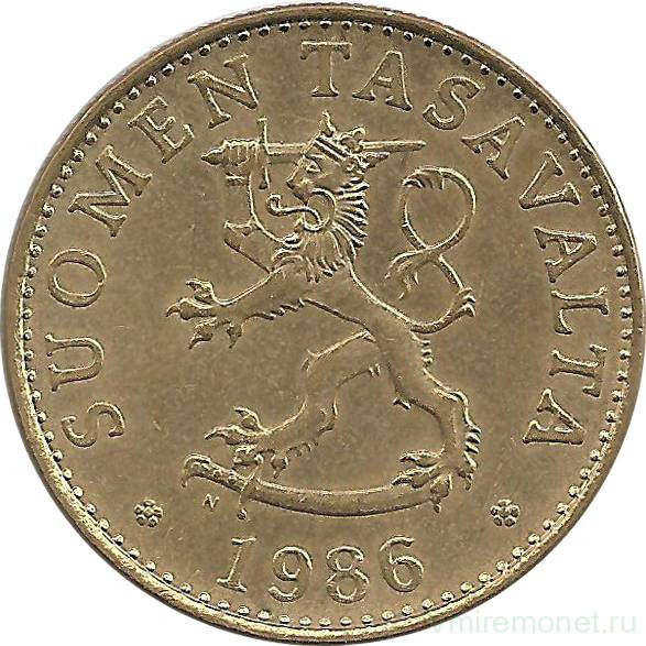 Монета. Финляндия. 50 пенни 1986 год.