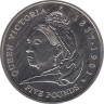 Монета. Великобритания. Гернси. 5 фунтов 2001 год. 100 лет со дня смерти королевы Виктории. ав.