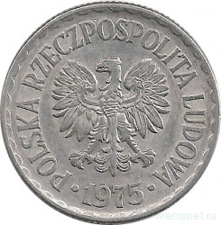 Монета. Польша. 1 злотый 1975 год.