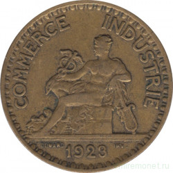 Монета. Франция. 2 франка 1923 год.
