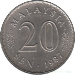 Монета. Малайзия. 20 сен 1987 год.