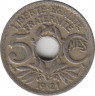 Монета. Франция. 5 сантимов 1921 год. ав.