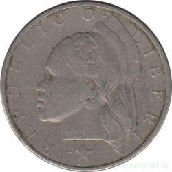 Монета. Либерия. 25 центов 1975 год.