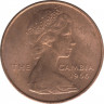 Монета. Гамбия. 1 пенни 1966 год. рев.