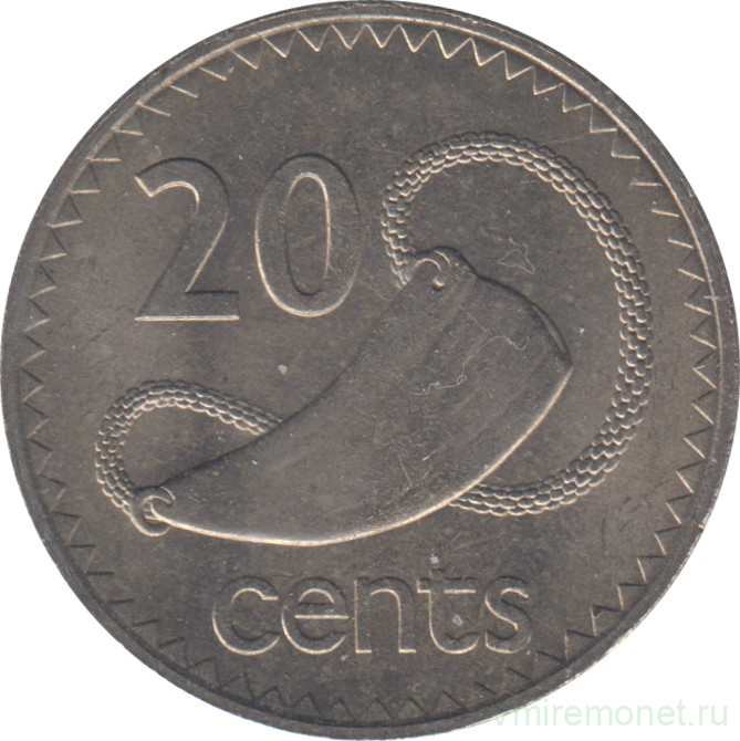 Монета. Фиджи. 20 центов 1969 год.