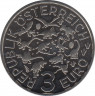 Монета. Австрия. 3 евро 2021 год. Стиракозавр. рев.