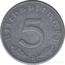 Монета. Германия. Третий Рейх. 5 рейхспфеннигов 1941 год. Монетный двор - Мюнхен (D).