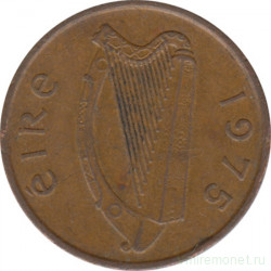 Монета. Ирландия. 1 пенни 1975 год.
