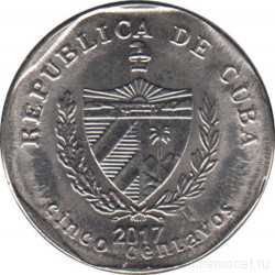 Монета. Куба. 5 сентаво 2017 год (конвертируемый песо).