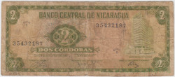 Банкнота. Никарагуа. 2 кордобы 1972 год.