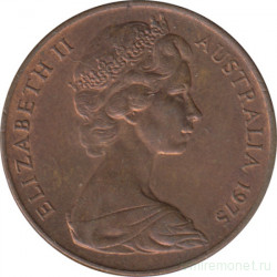 Монета. Австралия. 2 цента 1975 год.