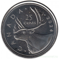 Монета. Канада. 25 центов 2024 год. 