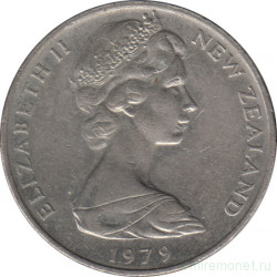 Монета. Новая Зеландия. 20 центов 1979 год.