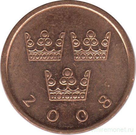 Монета. Швеция. 50 эре 2008 год.