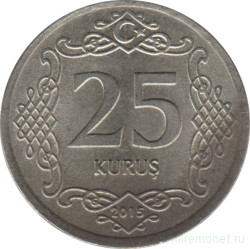 Монета. Турция. 25 курушей 2015 год.