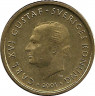 Аверс. Монета. Швеция. 10 крон 2001 год.