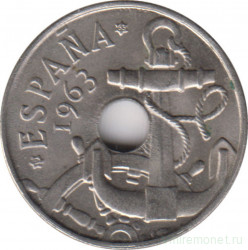 Монета. Испания. 50 сентимо 1965 (1963) год.