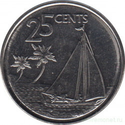 Монета. Багамские острова. 25 центов 2015 год.