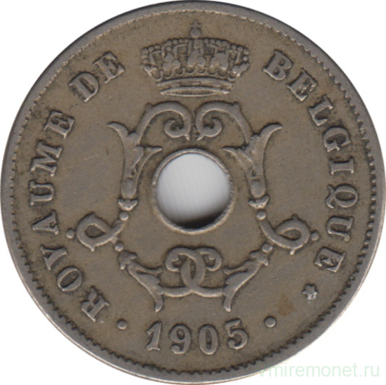 Монета. Бельгия. 10 сантимов 1905 год. BELGIQUE.