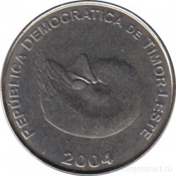 Монета. Восточный Тимор. 1 сентаво 2004 год.