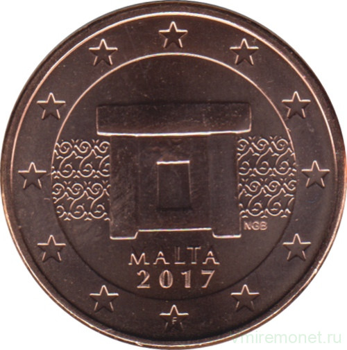 Монета. Мальта. 5 центов 2017 год.