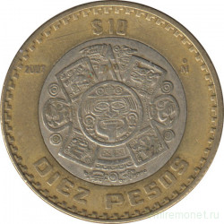Монета. Мексика. 10 песо 2007 год.