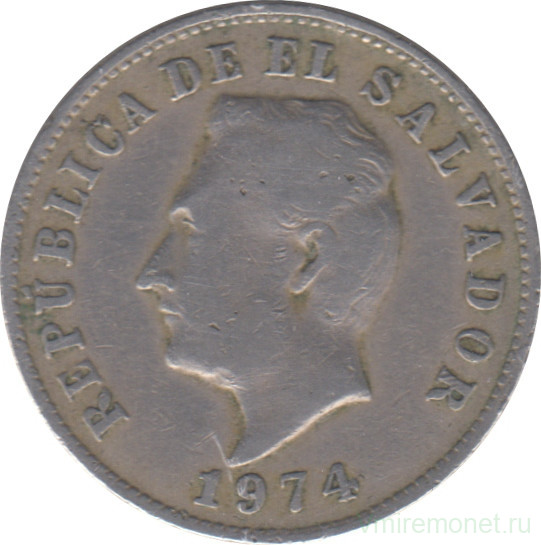 Монета. Сальвадор. 5 сентаво 1974 год.