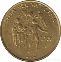 Монета. Ватикан. 200 лир 1995 год.