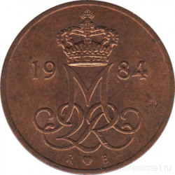Монета. Дания. 5 эре 1984 год.