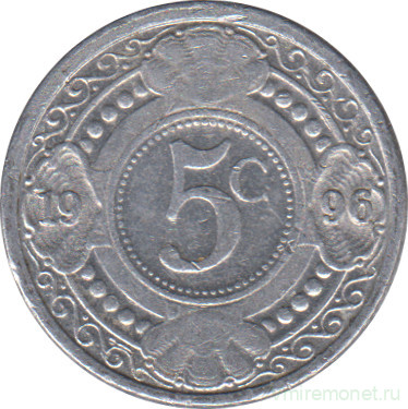 Монета. Нидерландские Антильские острова. 5 центов 1996 год.