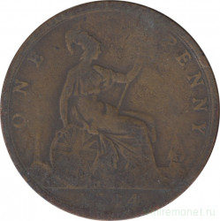 Монета. Великобритания. 1 пенни 1894 год.