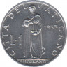 Монета. Ватикан. 1 лира 1953 год. Умеренность. ав.