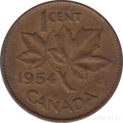 Монета. Канада. 1 цент 1954 год.