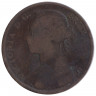 Монета. Великобритания. 1 пенни 1884 год.