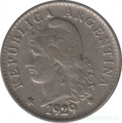 Монета. Аргентина. 5 сентаво 1929 год.