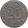 Монета. Аргентина. 20 сентаво 1951 год. ав.