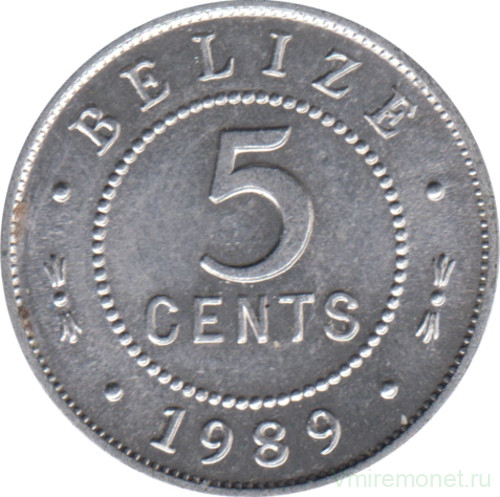 Монета. Белиз. 5 центов 1989 год.