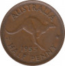 Монета. Австралия. 1/2 пенни 1955 год. ав.