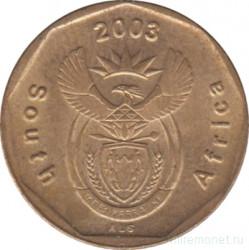 Монета. Южно-Африканская республика (ЮАР). 10 центов 2003 год.