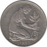 Монета. ФРГ. 50 пфеннигов 1993 год. Монетный двор - Карлсруэ (G). ав.