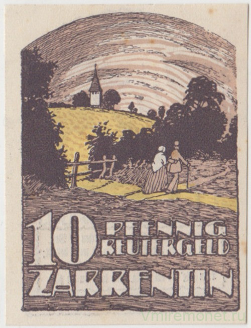 Бона. Нотгельд. Германия. Общество города Царрентин. 10 пфеннигов 1922 год. Вариант 1466.1.1.