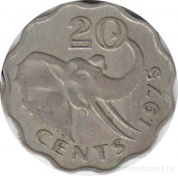 Монета. Свазиленд. 20 центов 1975 год.