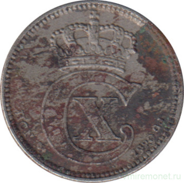 Монета. Дания. 10 эре 1920 год.